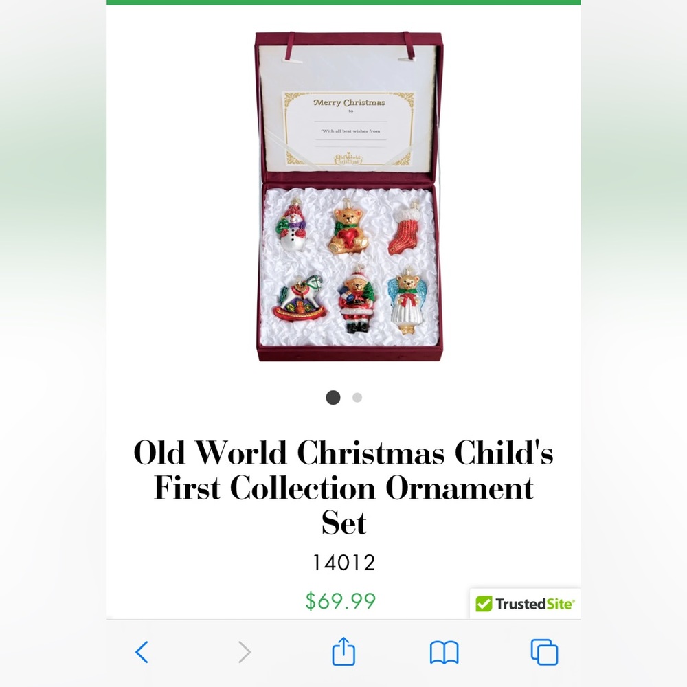 Old World Christmas | Child’s First Christmas ornament set- set of 6